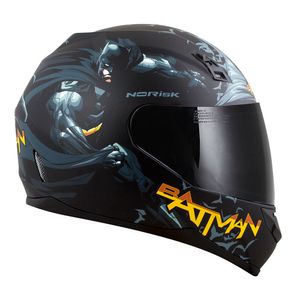 CAPACETE NORISK FF391 STUNT DC BATMAN HERO PRETO