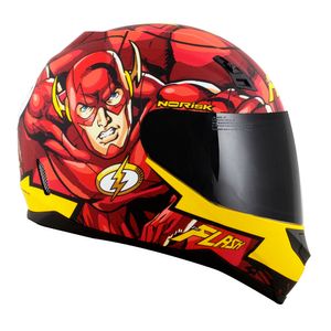 CAPACETE NORISK FF391 STUNT DC FLASH HERO VERMELHO